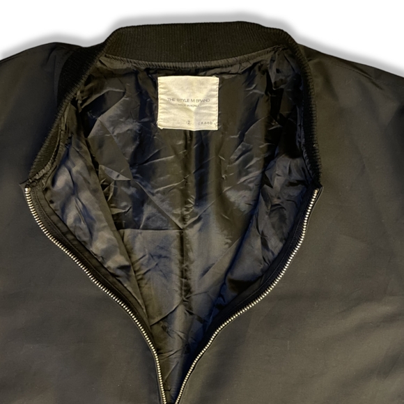 UNISEX Drop Shoulder Dual Pocket Black Overcoat - Picture 5 of 11